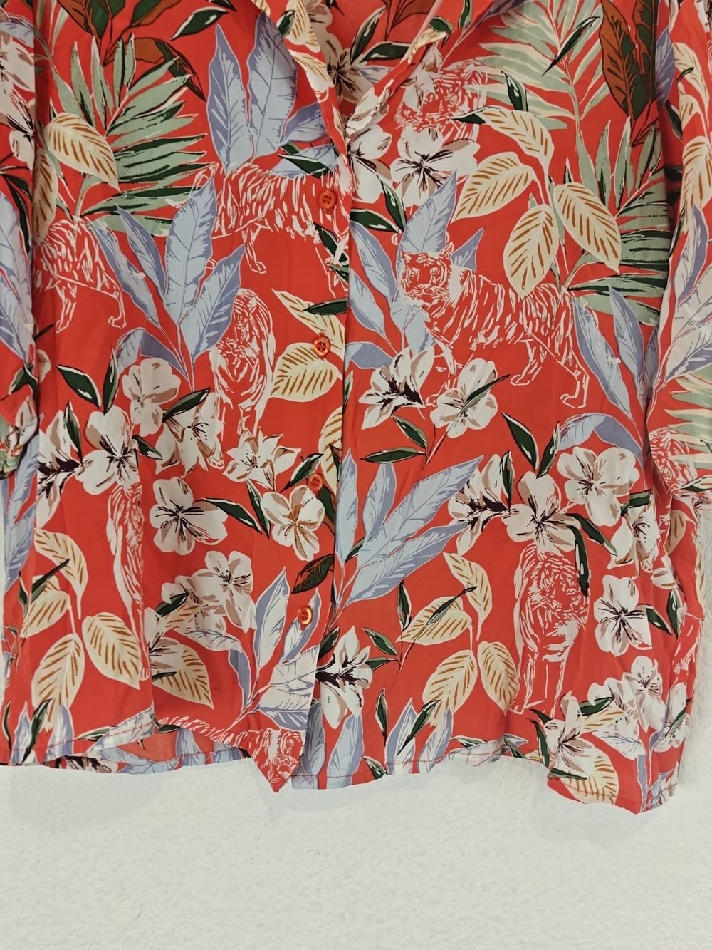 Maje Tropical Floral Viscose Button-Up Blouse Size 1/S NWOT Parisian Chic - Picture 6 of 16